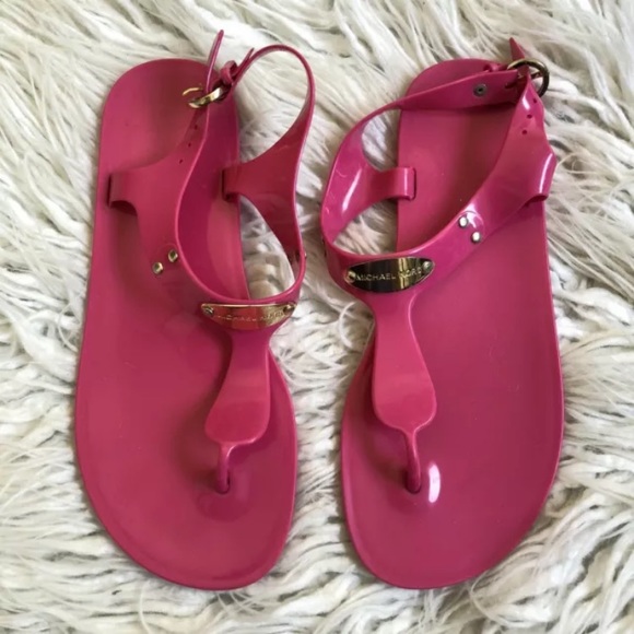 MICHAEL Michael Kors MK Plate Jelly Thong Sandals - Picture 2 of 10